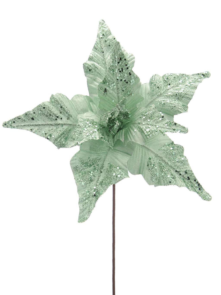 33cm Light Green Poinsettia Stem