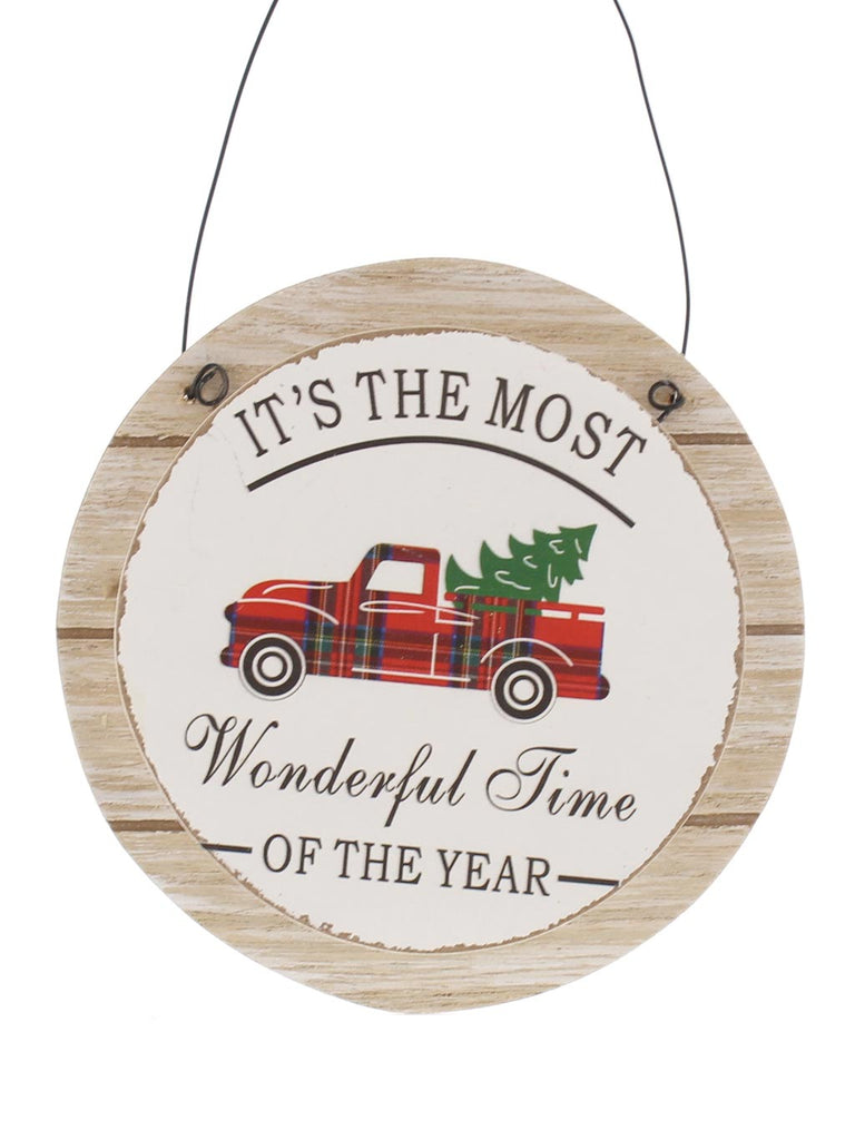 12cm Wooden Farm Fresh Christmas Tree Sign