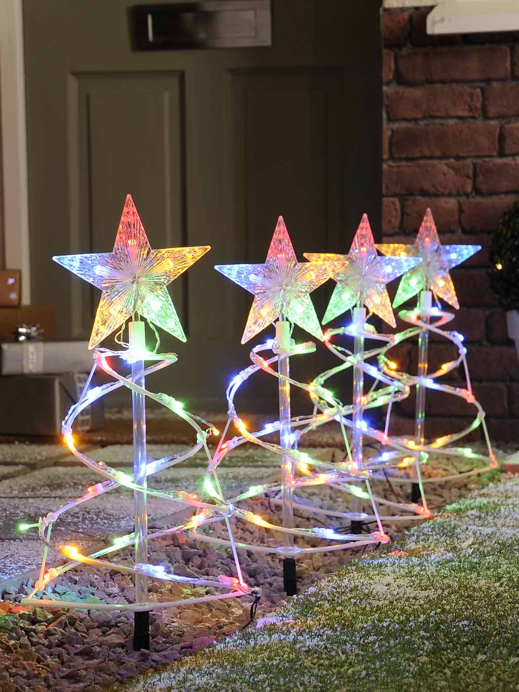 Set of 4 Spiral Pathfinder Trees Seasons Christmas Outlet