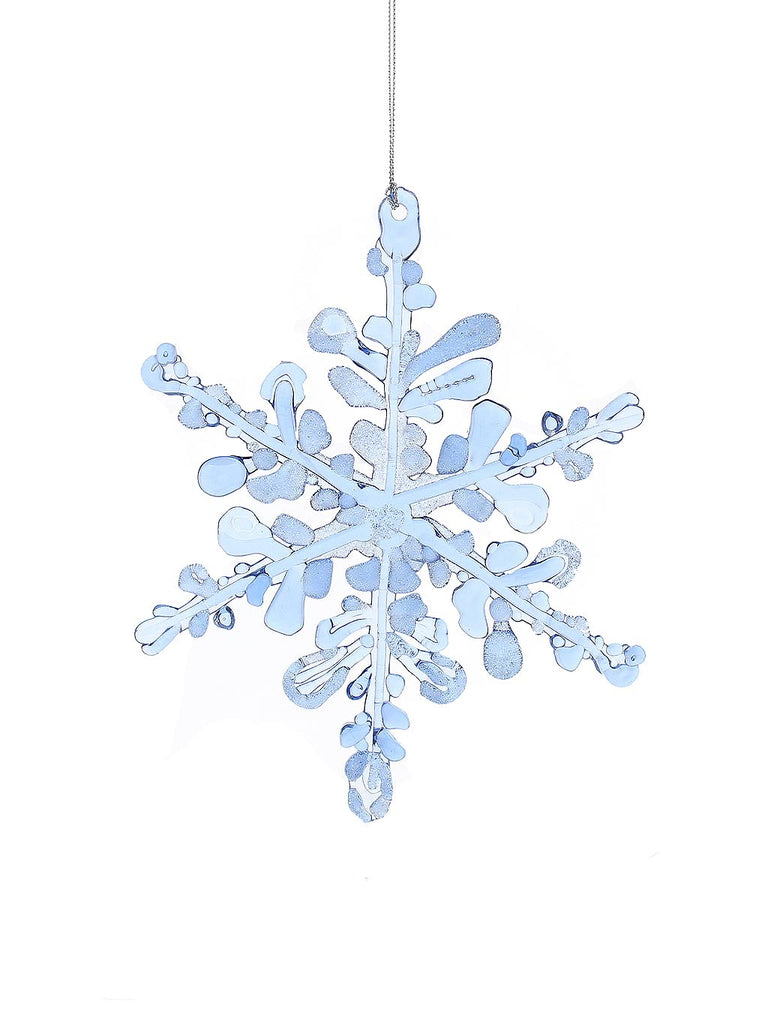 18cm Hanging Frosted Blue Snowflake