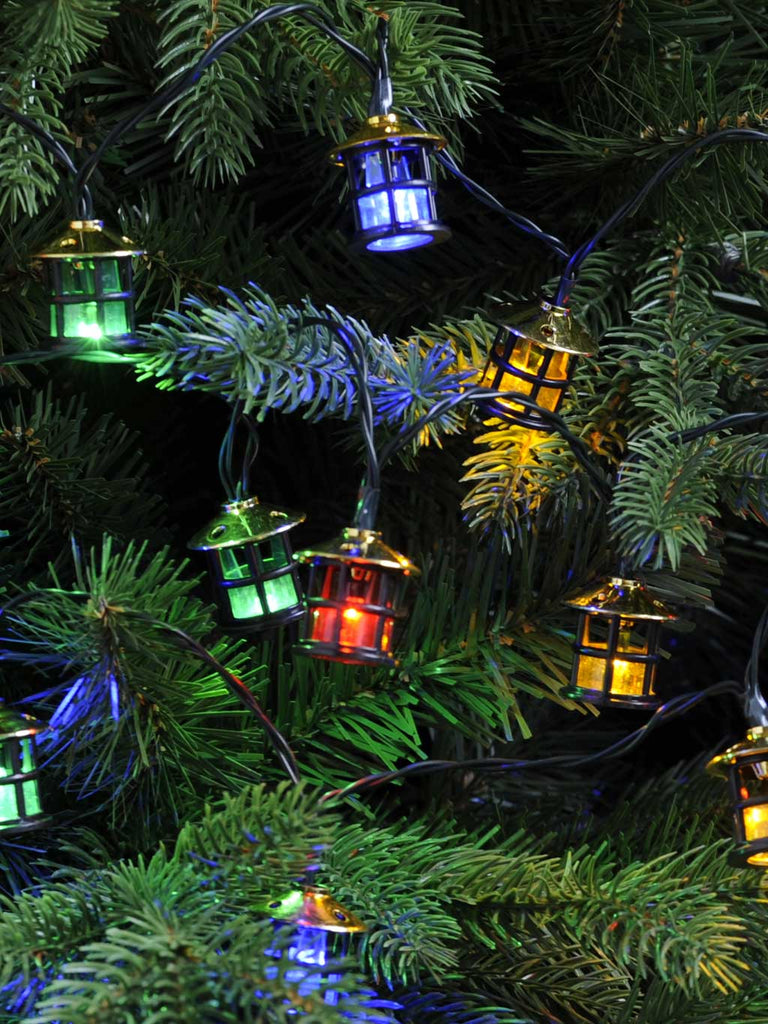 20 Battery Operated Timer Lantern Lights - Multicolour