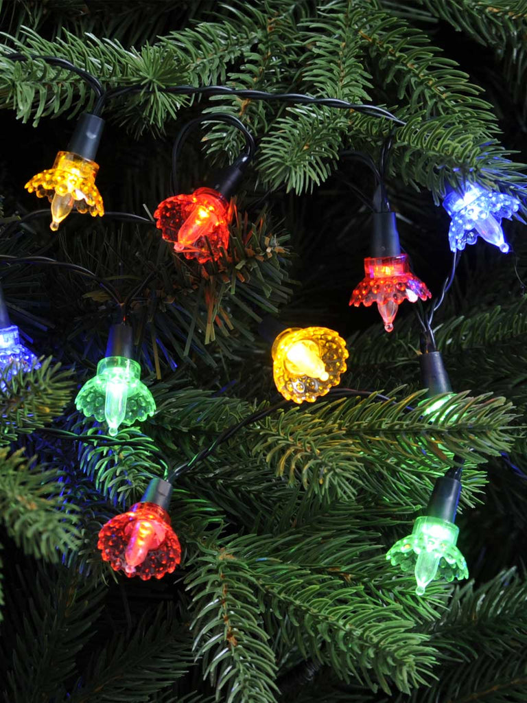 20 Battery Operated Timer Flower Lights - Multicolour