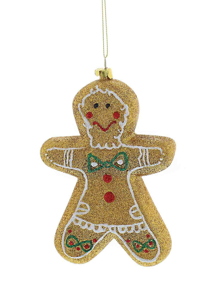 14cm Hanging Glitter Gingerbread Man