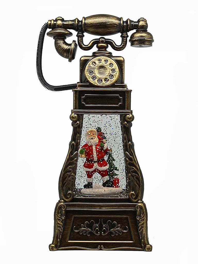 26cm B/O Lit Santa Telephone Water Spinner