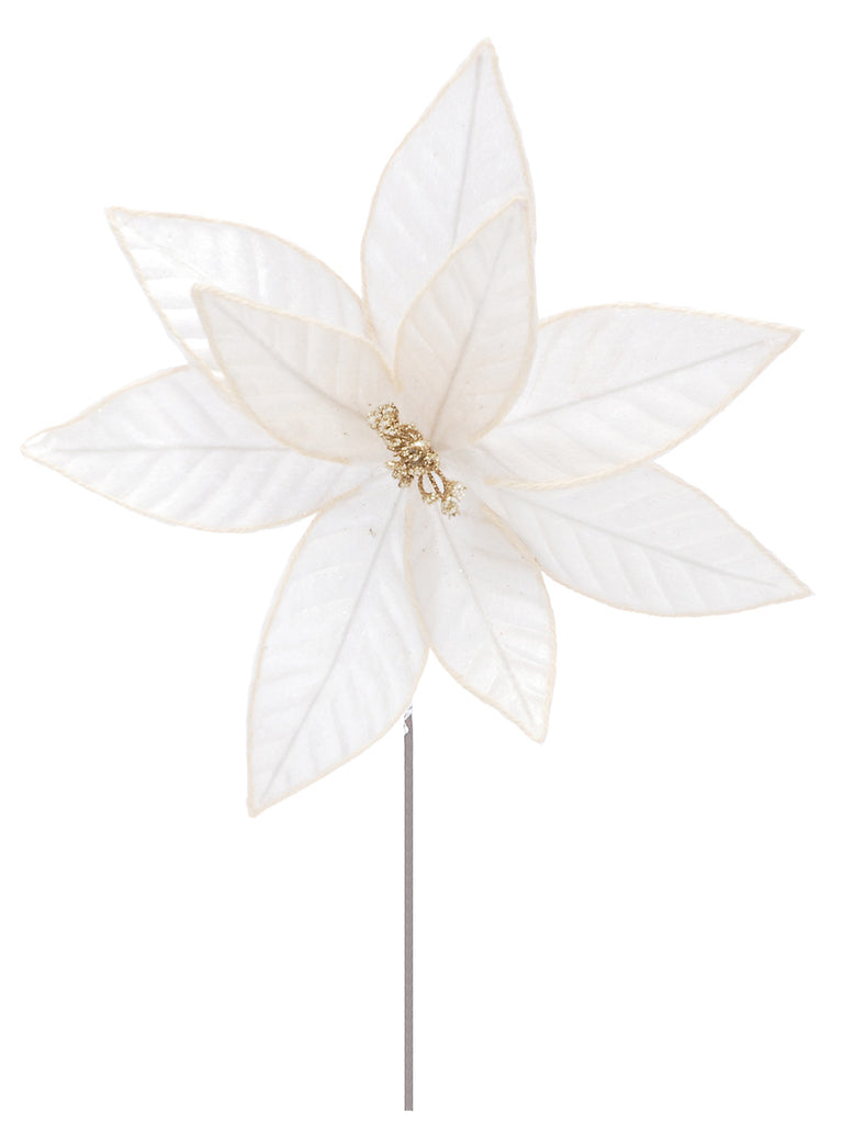 31cm Gold Poinsettia Pick