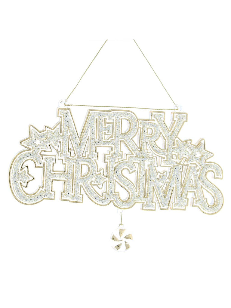 15cm Gold Glitter Merry Christmas