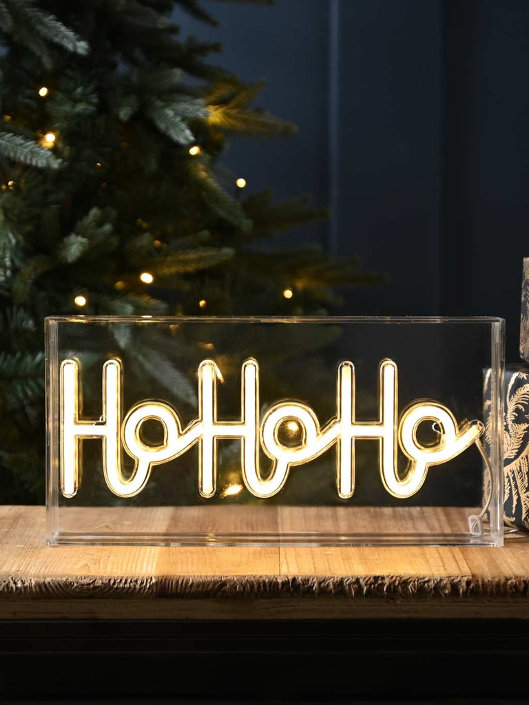 30cm Neon Flex Ho Ho Ho Sign - Warm White