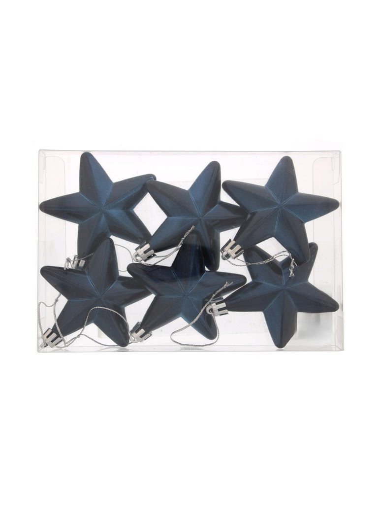 Pack of 6 x 7.5cm Star Baubles