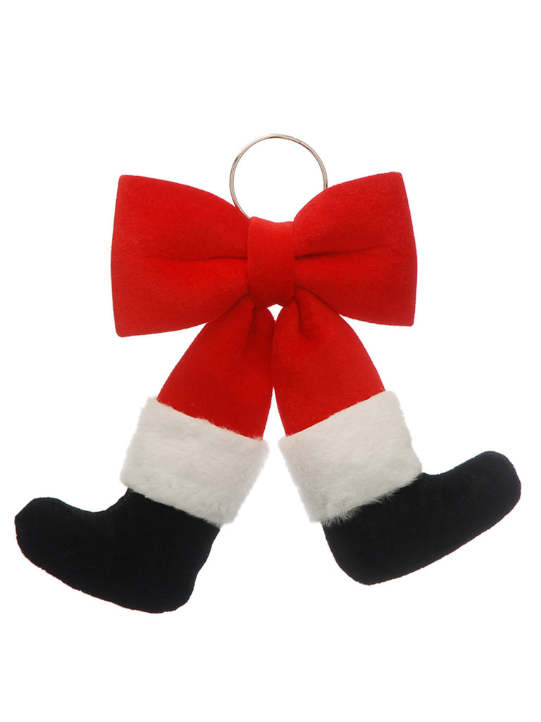 30cm Red Velvet Santa Legs Bow