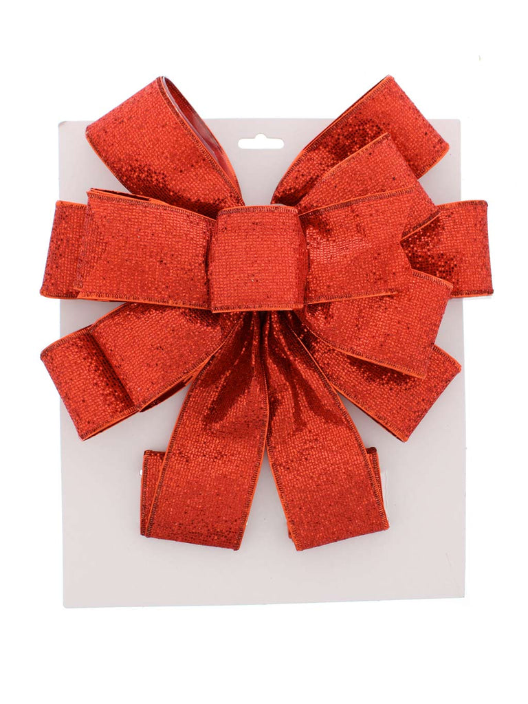 78cm Red Glitter Bow Tree Topper