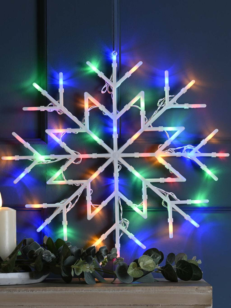 B/O Static/Flashing Snowflake Multicolour