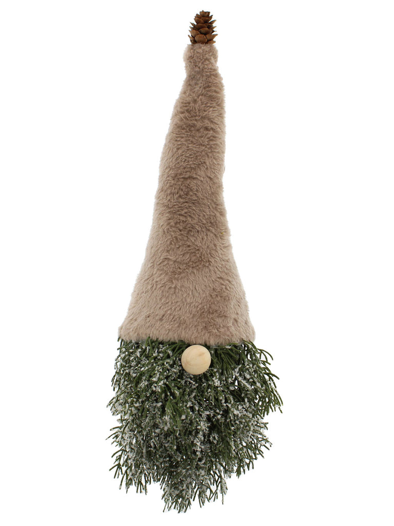 30cm Frosted Green Tree Gonk in Cream Fluffy Hat