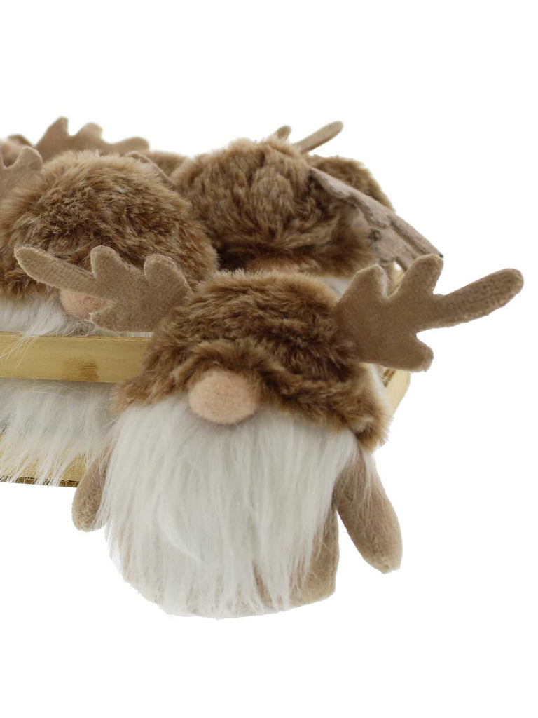 10cm Hanging Cream/Brown Plush Gonk with Antlers
