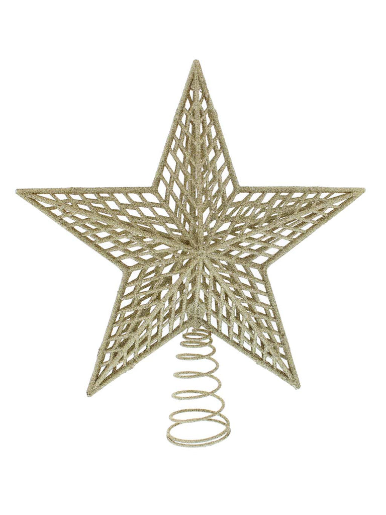 27cm Glitter Star Tree Topper Gold
