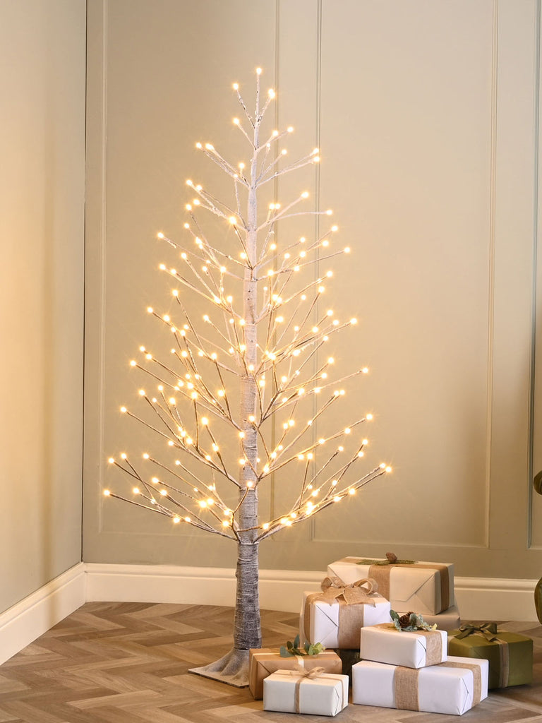 150cm (5ft) Lit Snowy Christmas Twig Tree