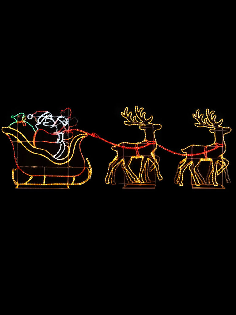 350cm x 125cm Lit Santa and Sleigh