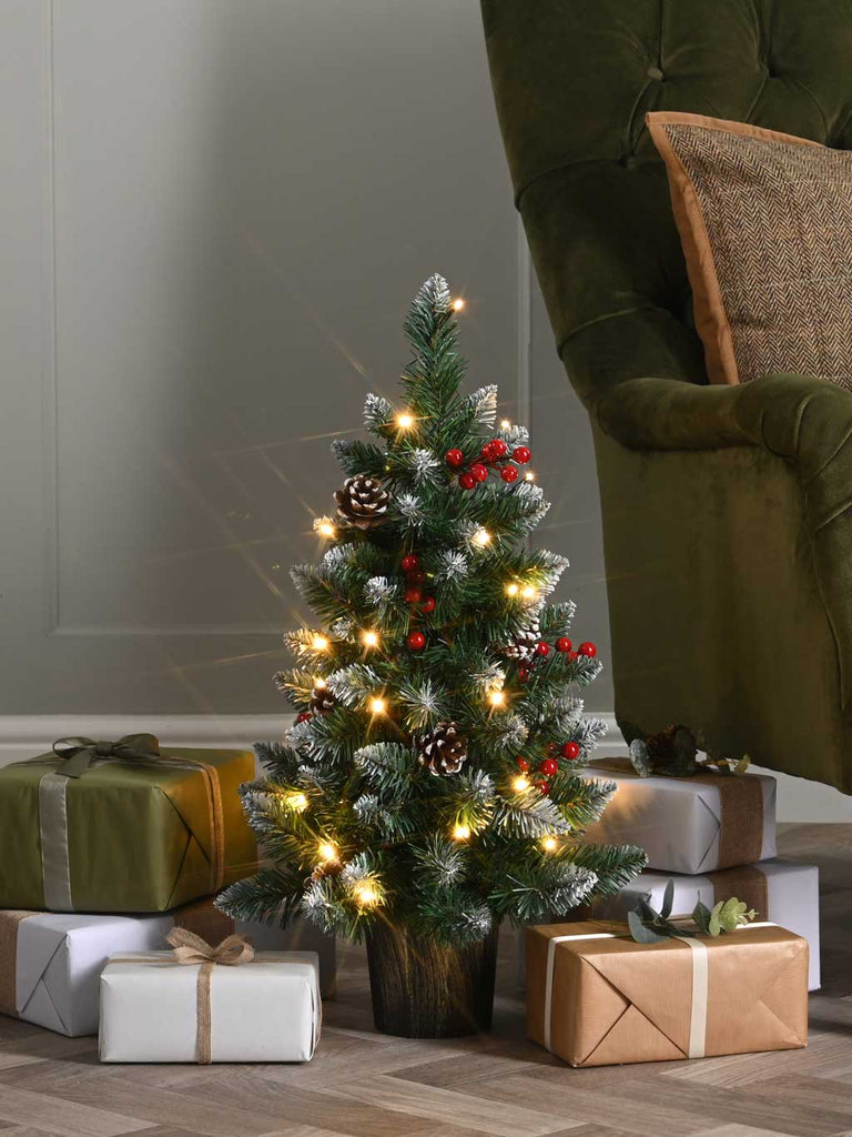 60cm Prelit Potted Tree - Warm White