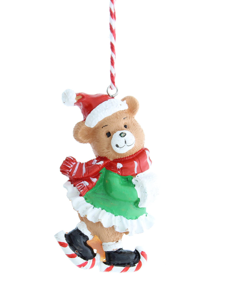 8cm Hanging Ice Skating Mrs Bear