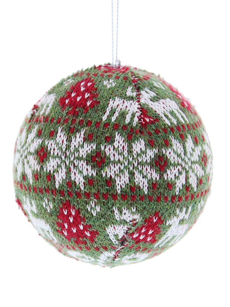 8cm Green Fabric Patterned Ball