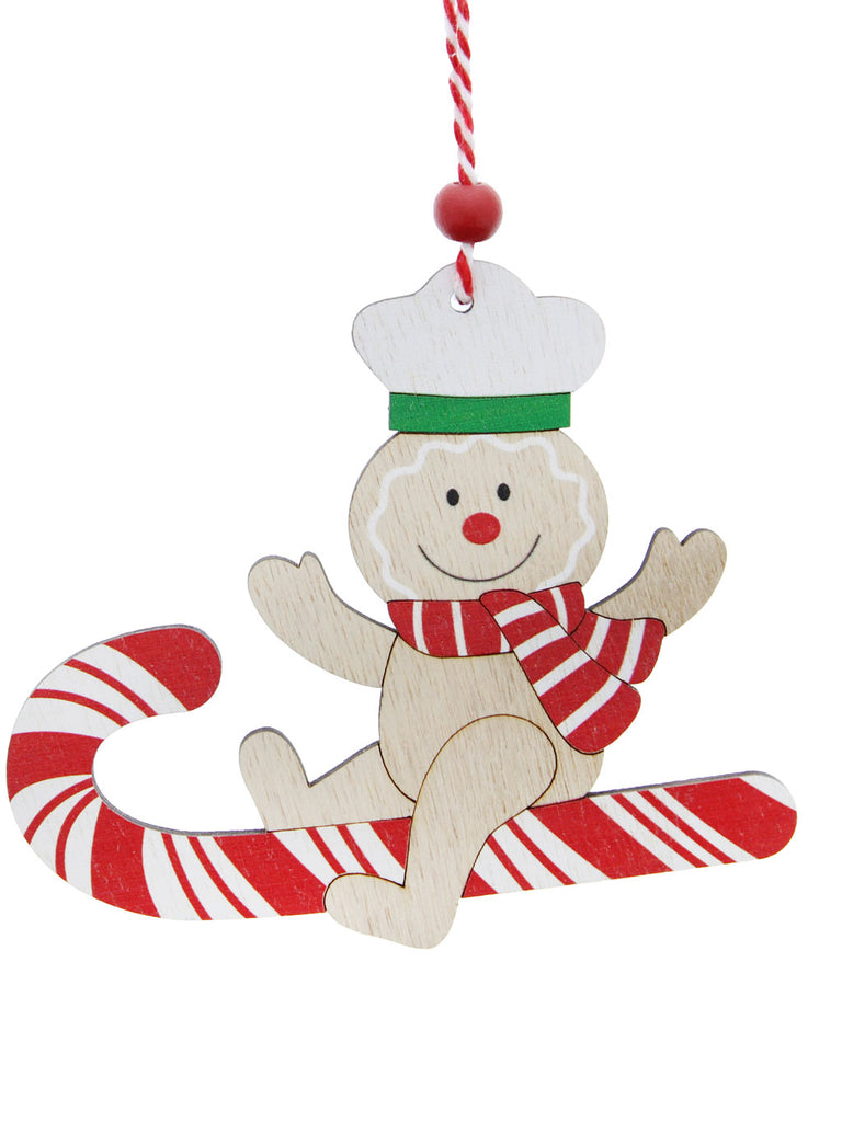 12cm Hanging Chef Gingerbread on Candy Cane