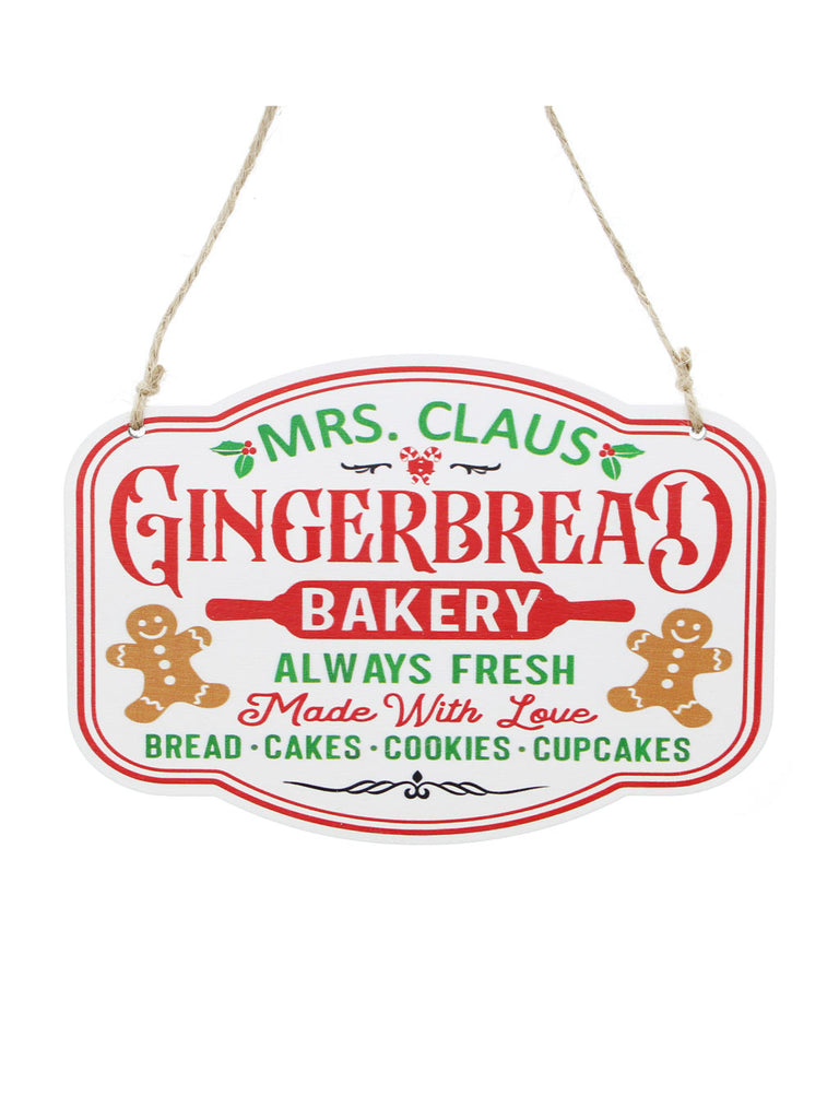 15cm Hanging Wooden Gingerbread Bakery Sign