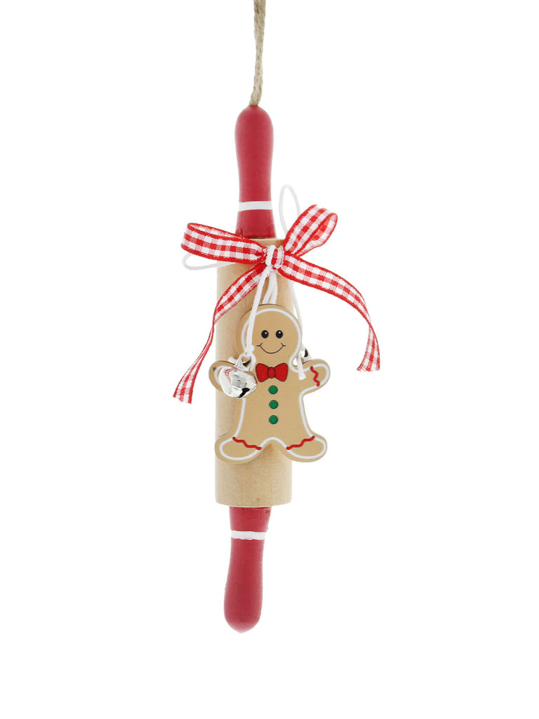 16cm Hanging Wooden Gingerbread Rolling Pin