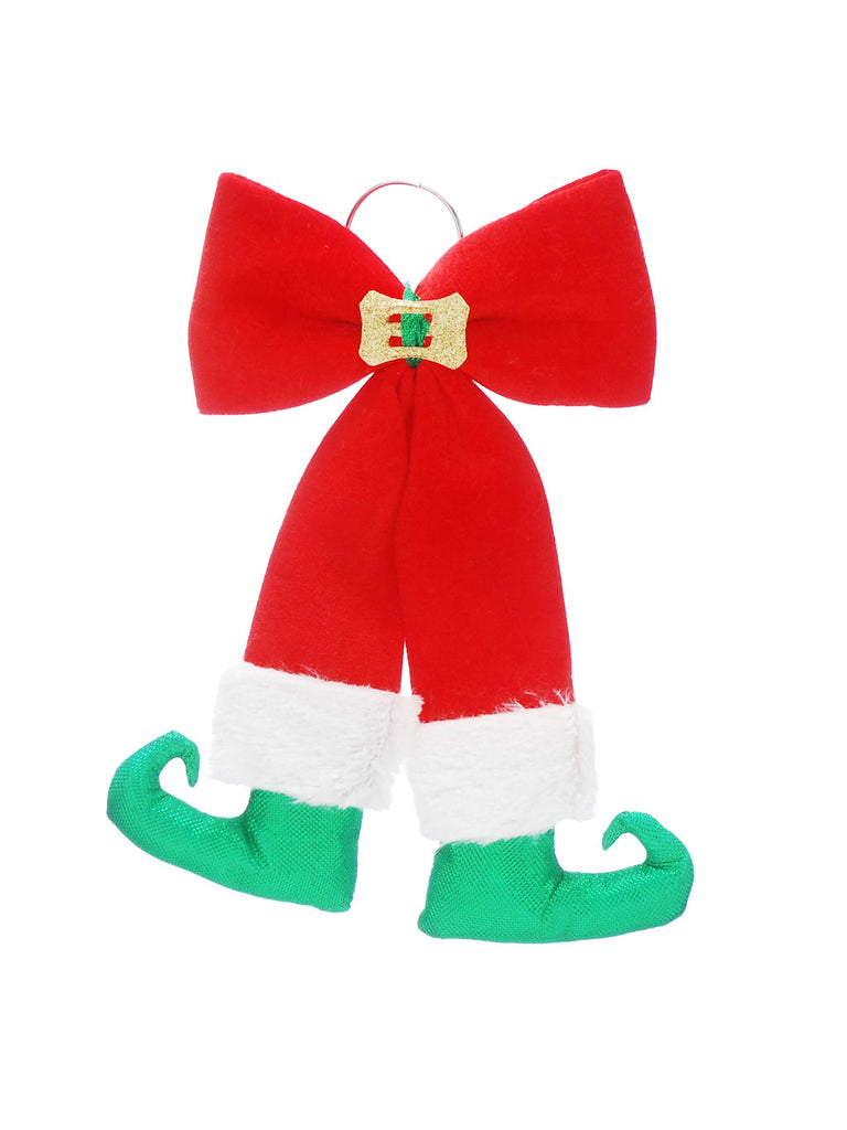 40cm Red/Green Elf Legs Bow