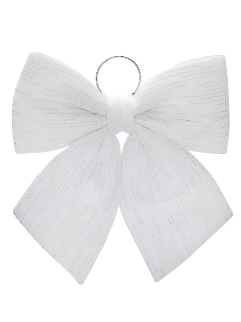 White with Gold Fabric Bow