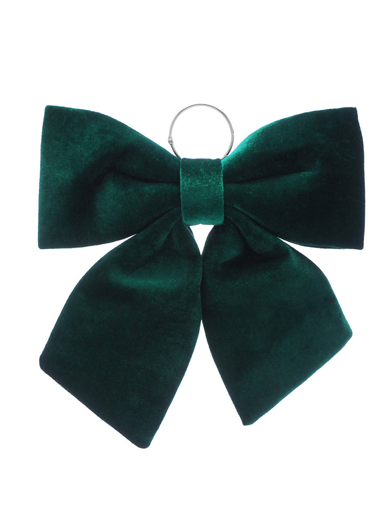 Dark Green Velvet Bow