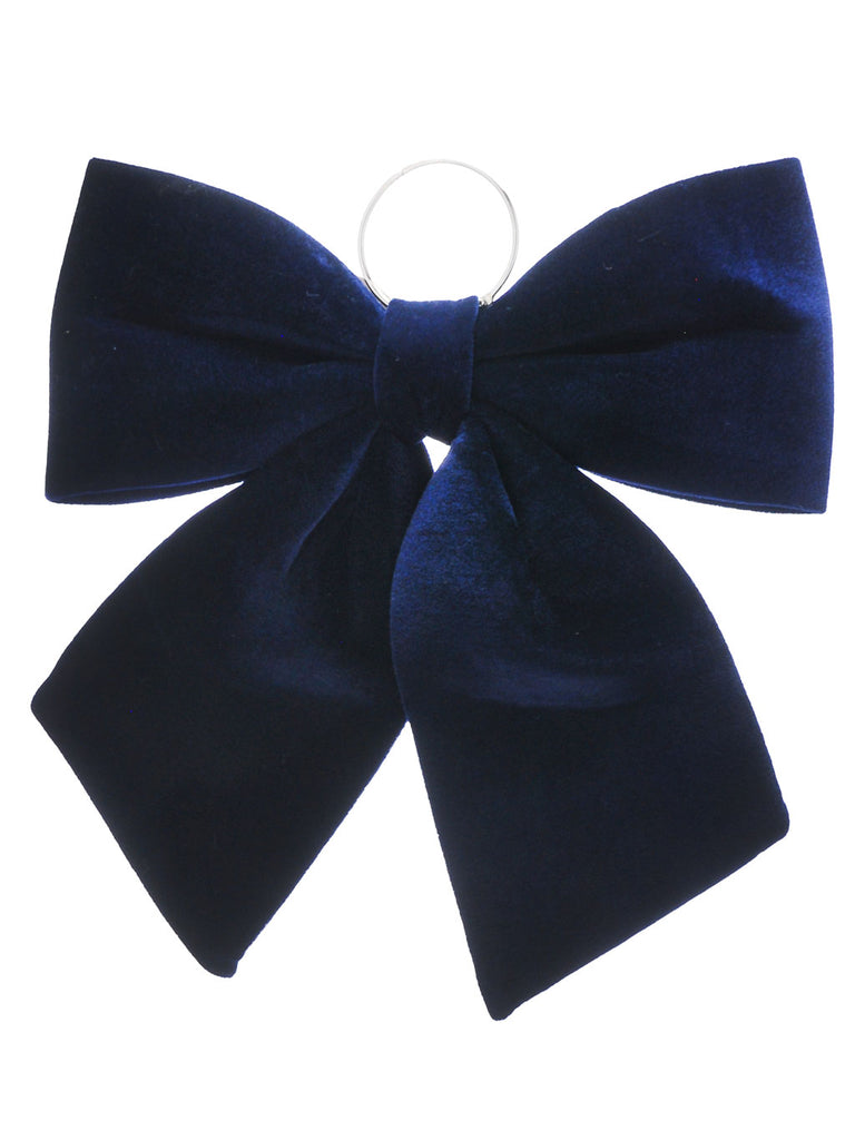 Navy Blue with Silver Bow