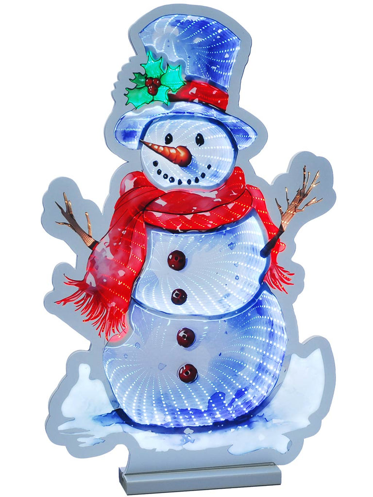 120cm (4ft) Infinity Snowman with Holly Hat