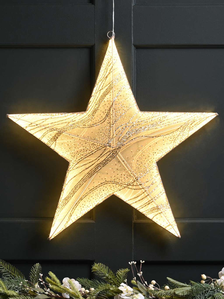 58cm Neon Flex Angel Glow Hanging Star - Warm White