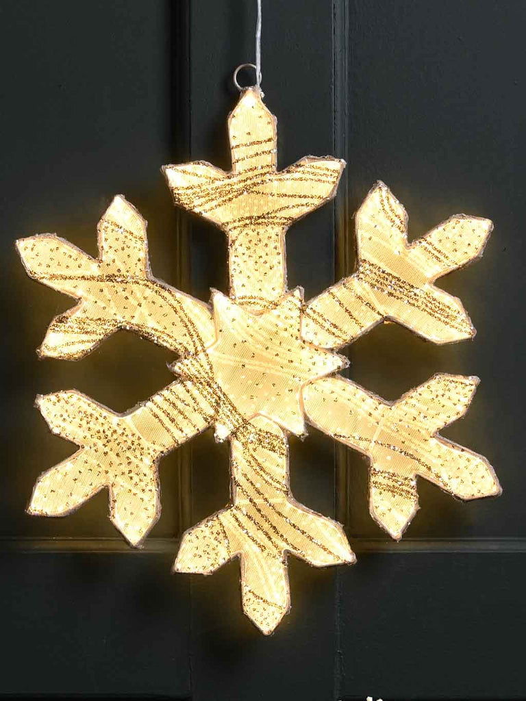 38cm Neon Flex Angel Glow Hanging Snowflake - Warm White