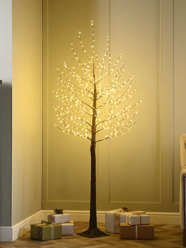 210cm Brown Twig Tree - Warm White