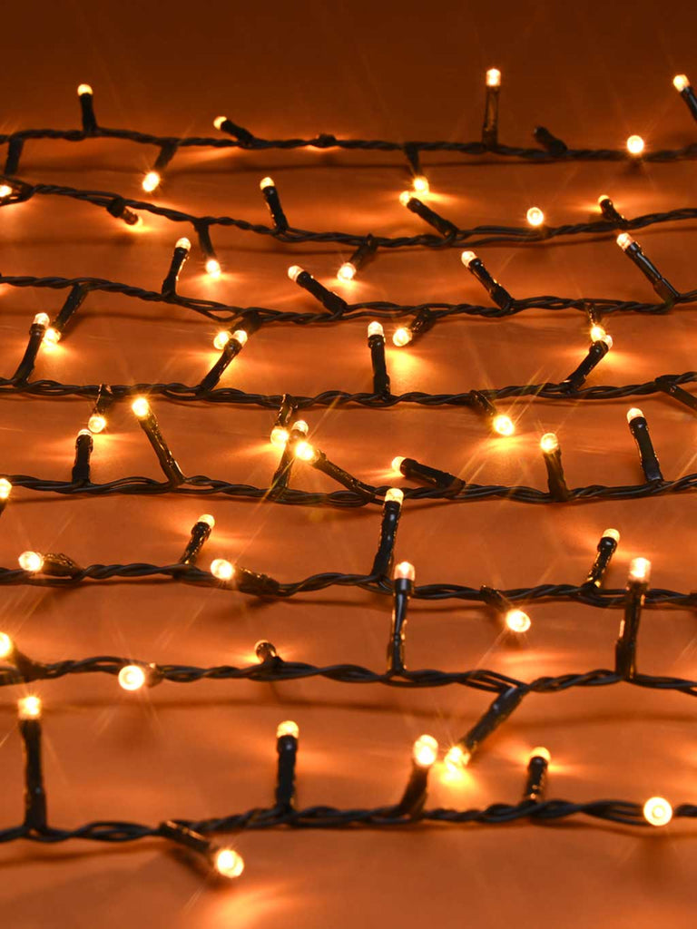 200 Battery Operated Timer Firefly Lights - Antique Gold