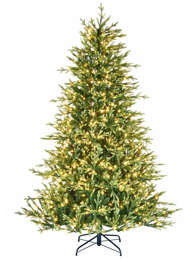 2M Pre Lit Greensburg Fir with Feel Real Tip and 500 Dual Colour LEDs