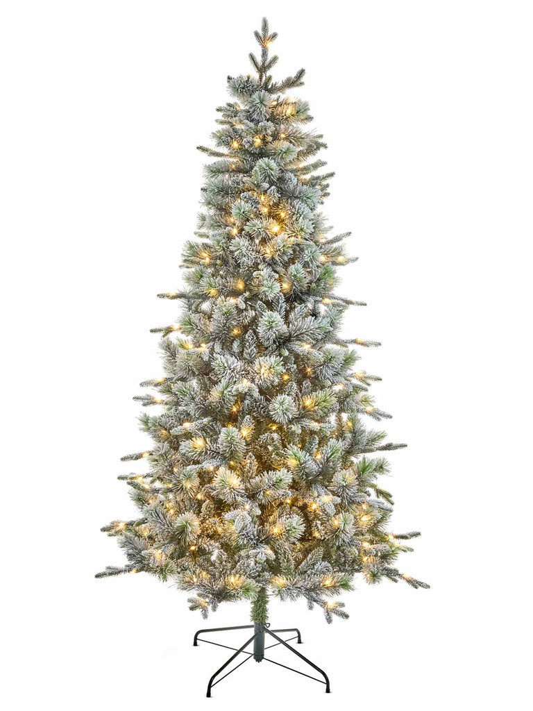 2.25M (7.5ft) Pre Lit Snowy Stamford with 350 Warm White LEDs