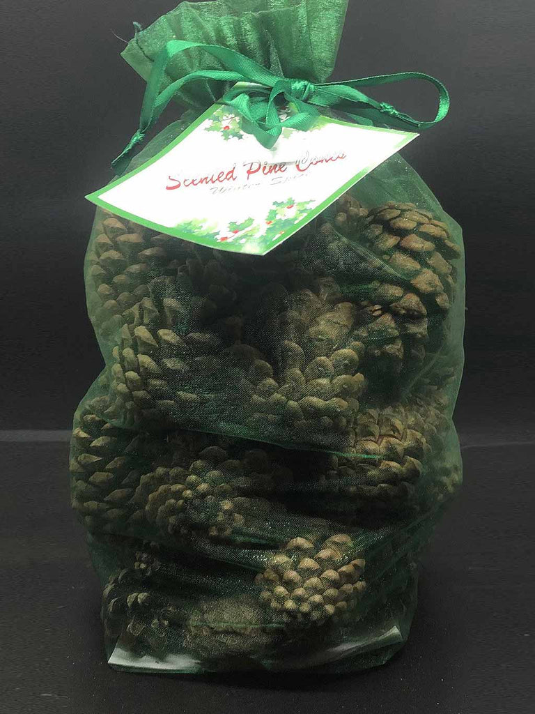 Scented Pine Cones - Green Organza Bag
