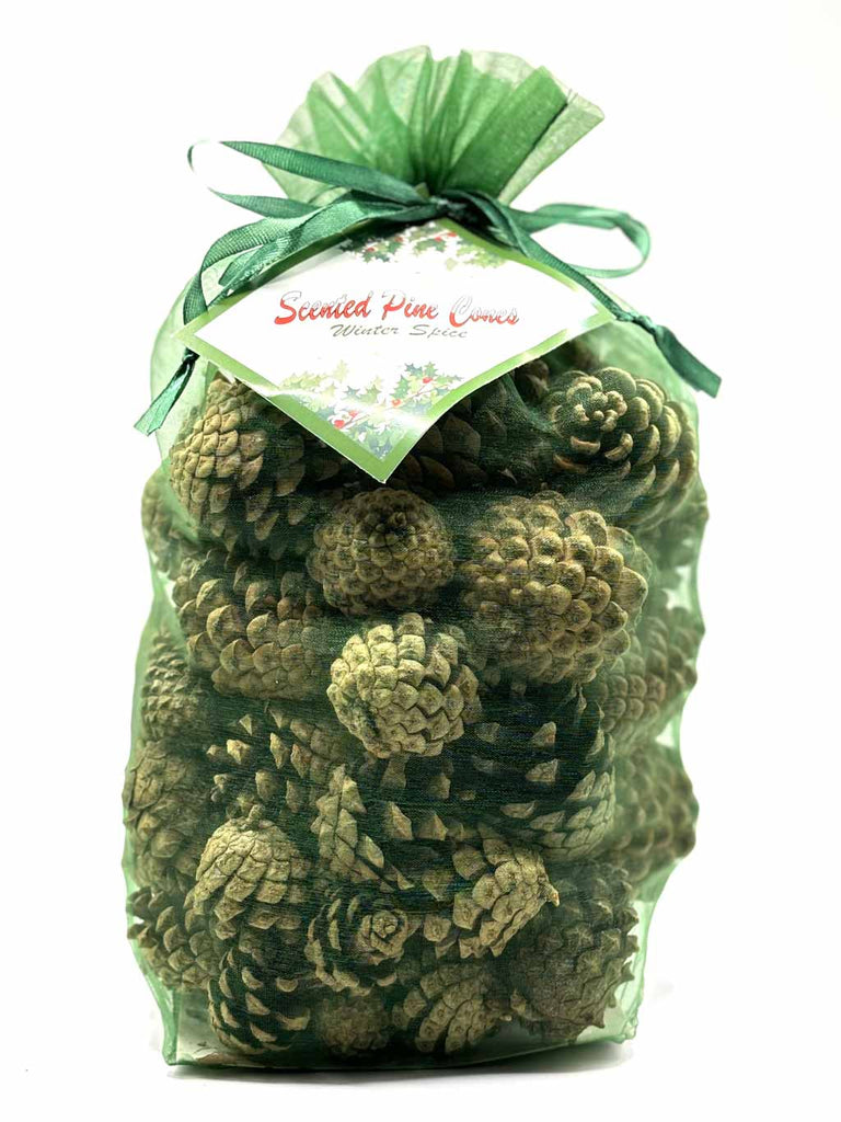 Scented Pine Cones - Green Organza Bag