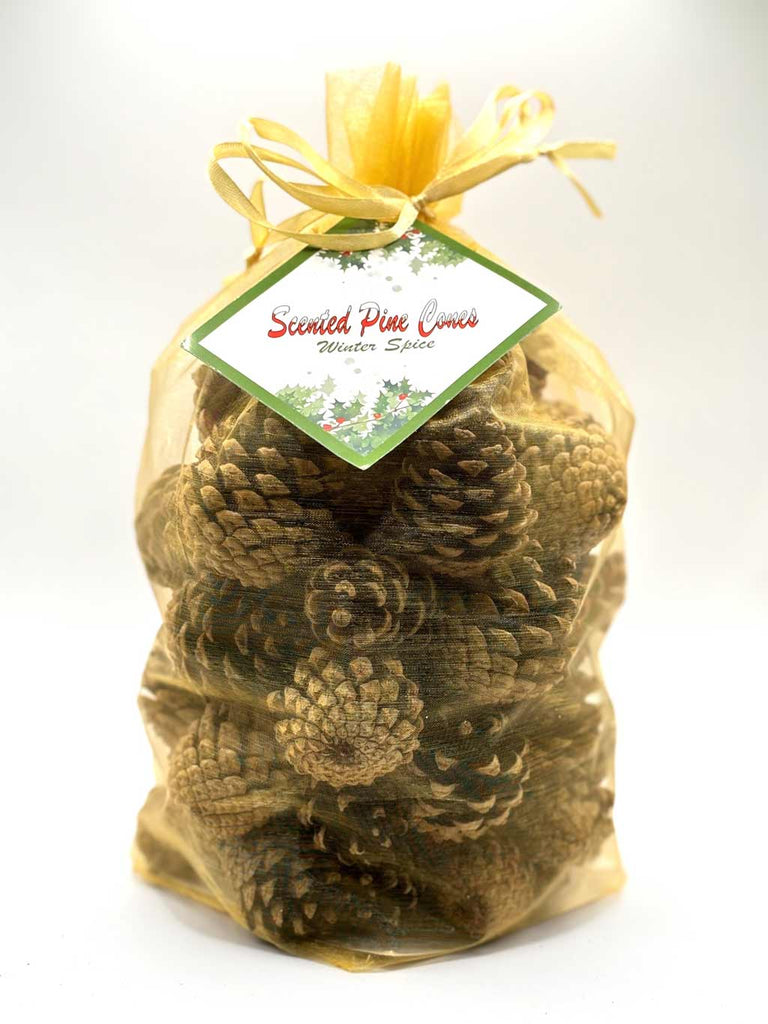 Scented Pine Cones - Gold Organza Bag