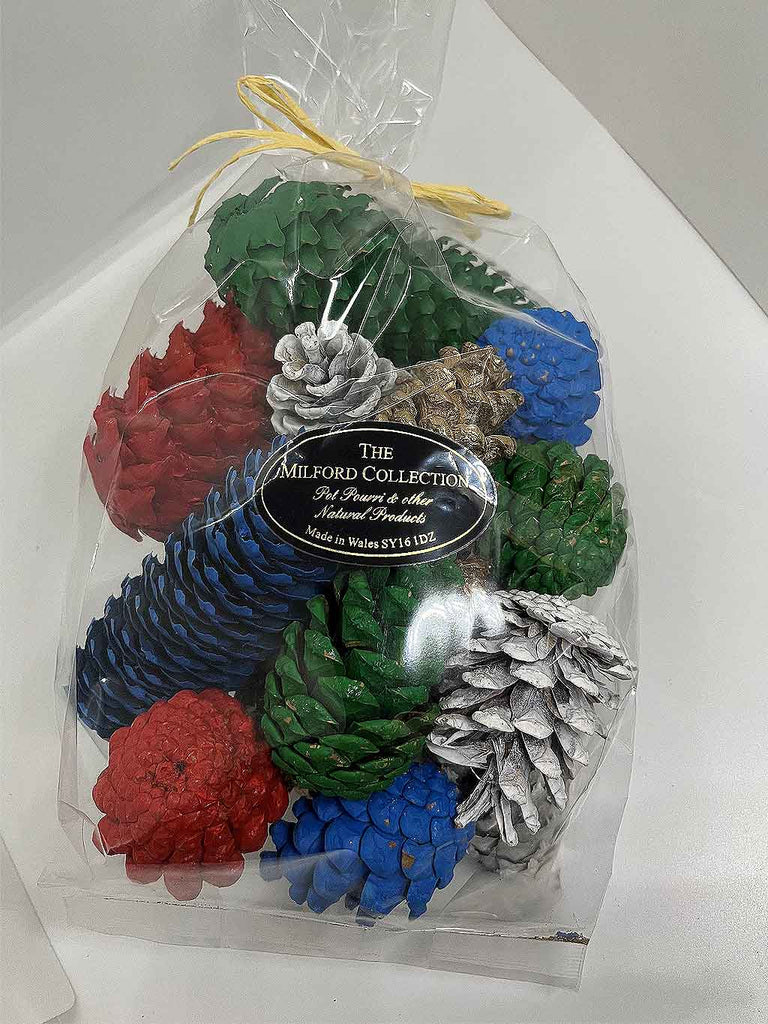 Multi-coloured Natural Pinecones - 250g