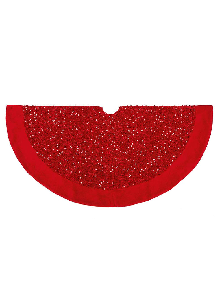 90cm Red Sequin Tree Skirt