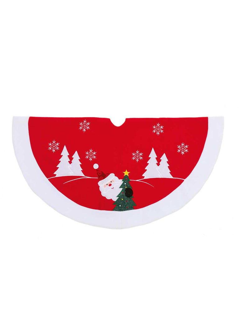 90cm Red Santa with Tinsel Tree Skirt