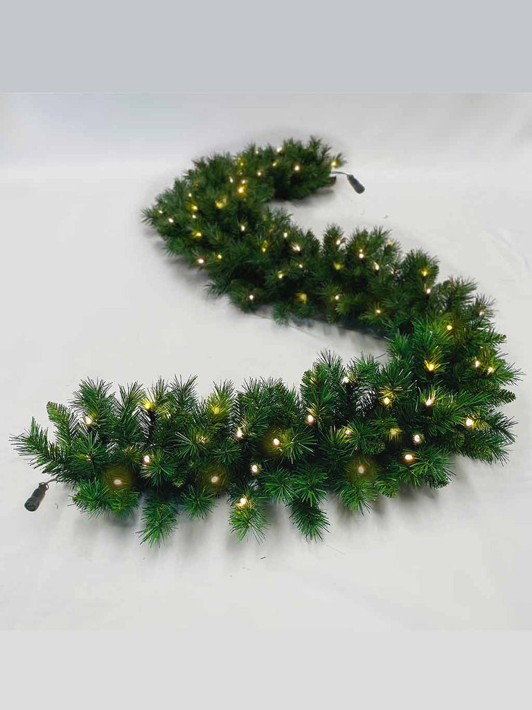 9ft Pre-lit Dual Chip LED Garland - Warm White