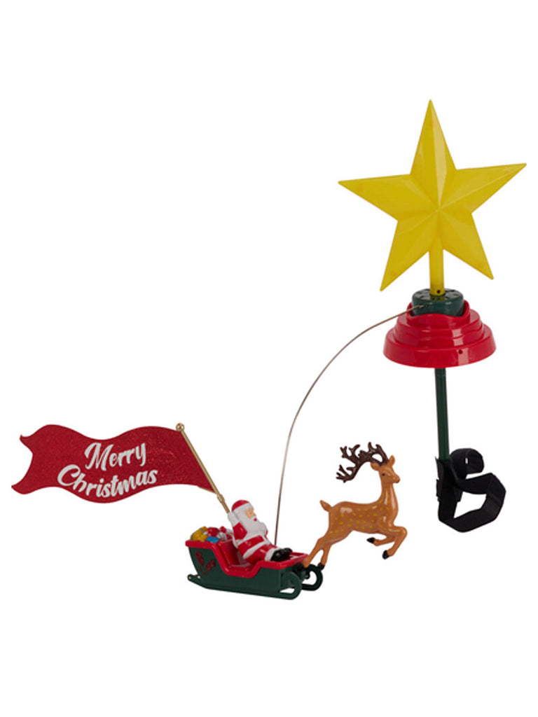 B/O Christmas Tree Top With Revolving Santa LED