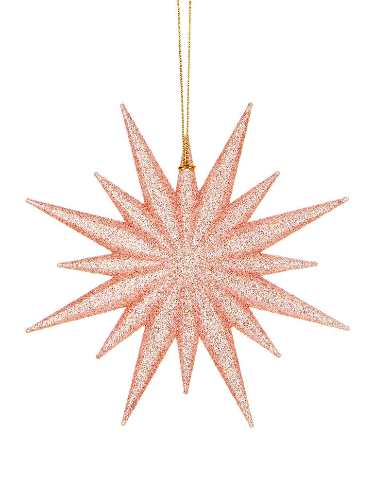 12.5cm Star Hanging Dec - Pink