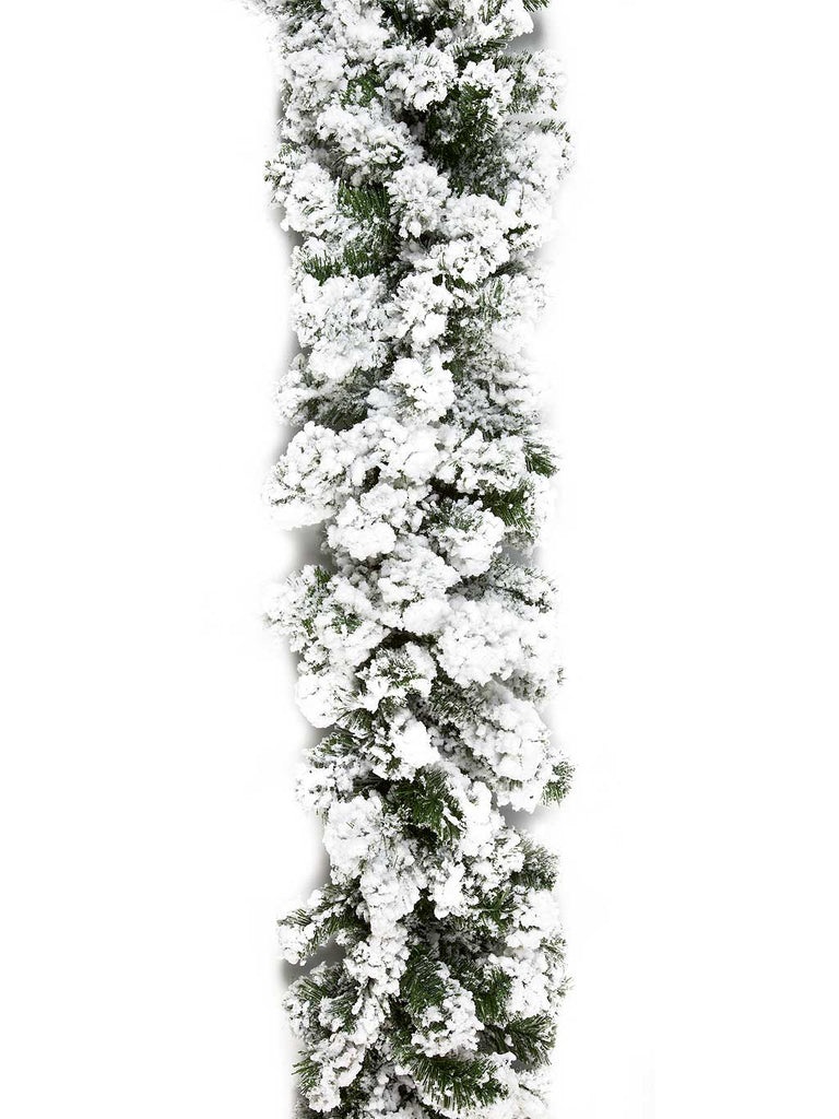 9ft (2.7M) Snow Garland with Glitter PVC Flocked Glitter Finish