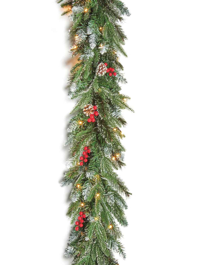 1.8M (6ft) Pre Lit New Jersey Garland with 50 Warm White LED