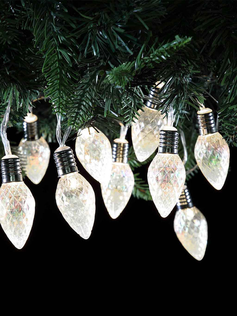 10 Faceted Cone Lights Iridescent - Battery Operated