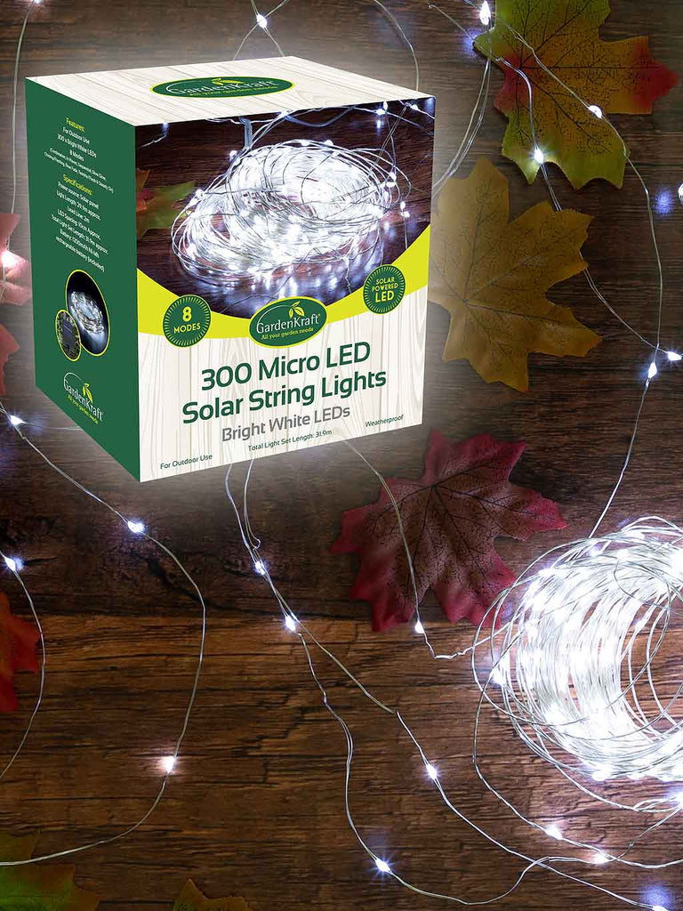 300 Micro LED Solar String lights with Multi-functions